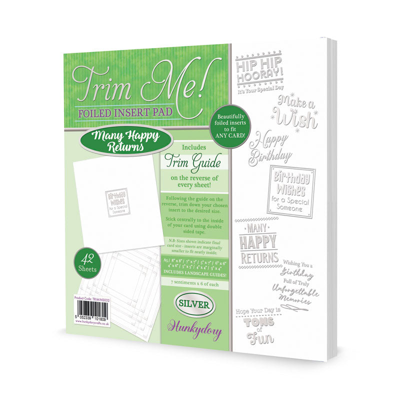 Découpe-moi ! Bloc de papier pour insert métallisé – Many Happy Returns – Argent