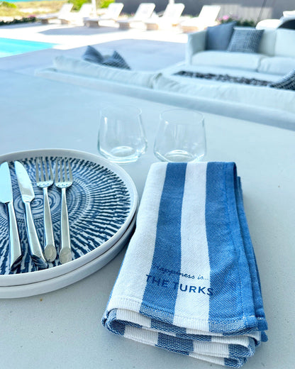 Custom Napkin, Striped Blue