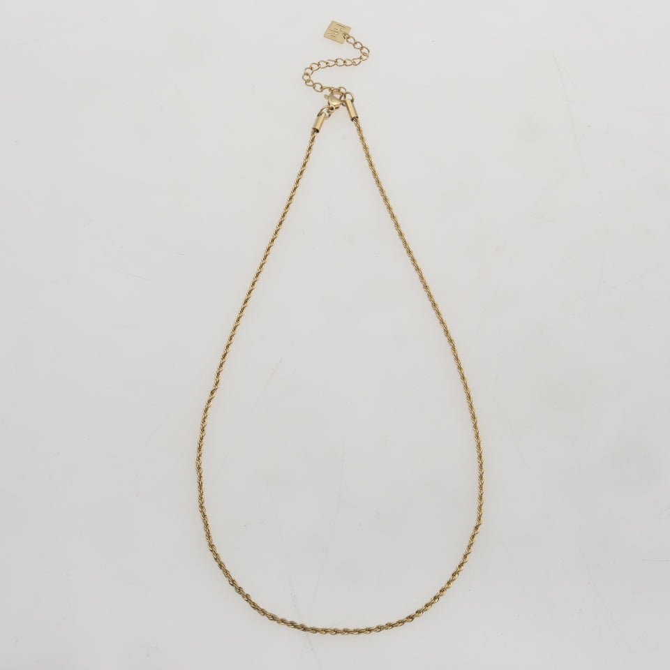 ULYANA: Rope Chain Gold Necklace - 28 Inches