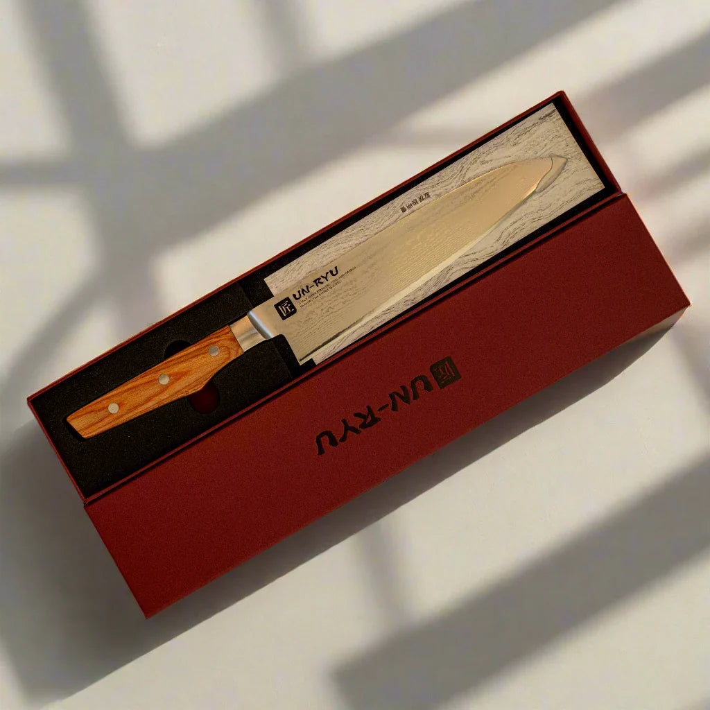 Un-Ryu VG-10 Gyuto Knife 210 mm | 33‑Layer, Damuscus steel
