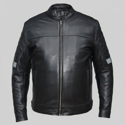 Unik International Men's Reflective Stripe Motorcycle Jacket