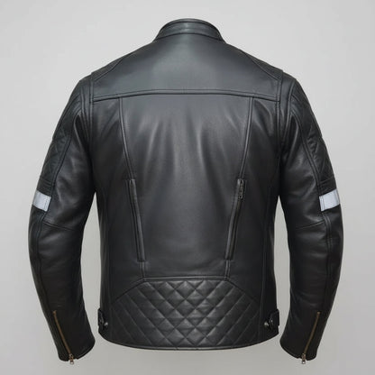 Unik International Men's Reflective Stripe Motorcycle Jacket