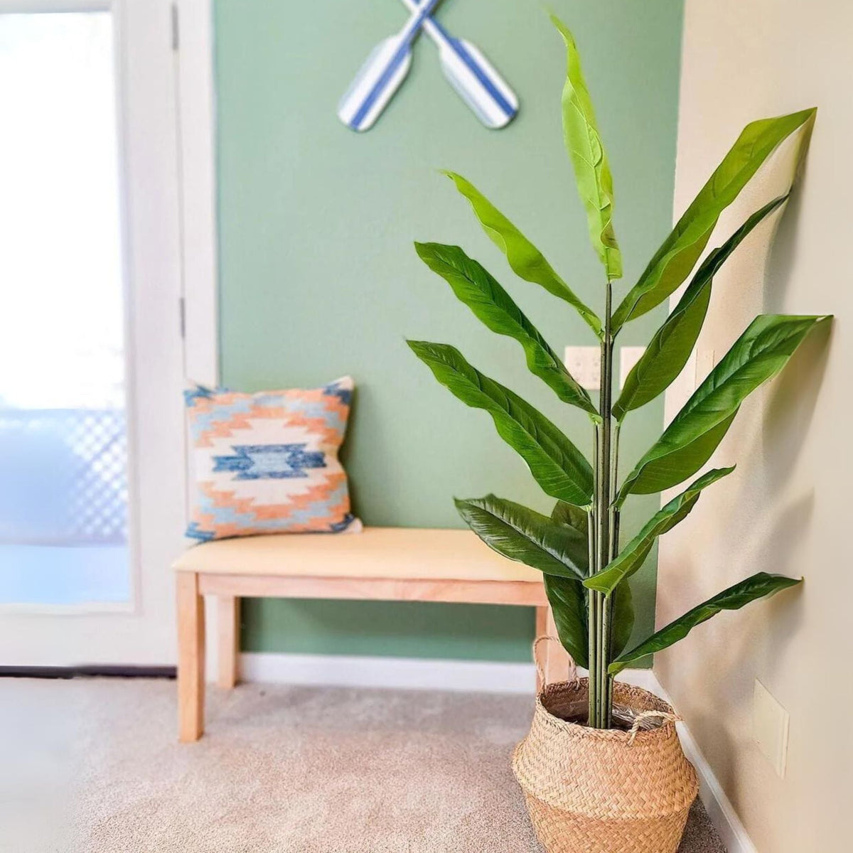 Plante en pot artificielle Moka avec feuilles de spatiphyllum (plusieurs tailles)