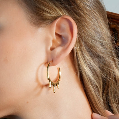 VASILIKI: 'Artistry in Motion' Drip-Paint Hoop Earrings