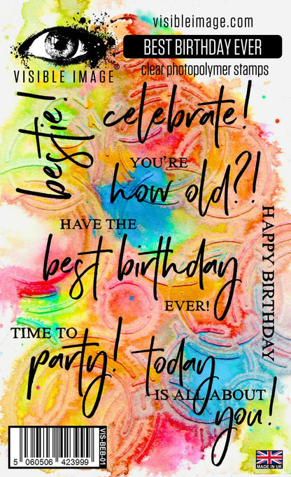 Visible Image Best Birthday Ever - A6 Stamp Set