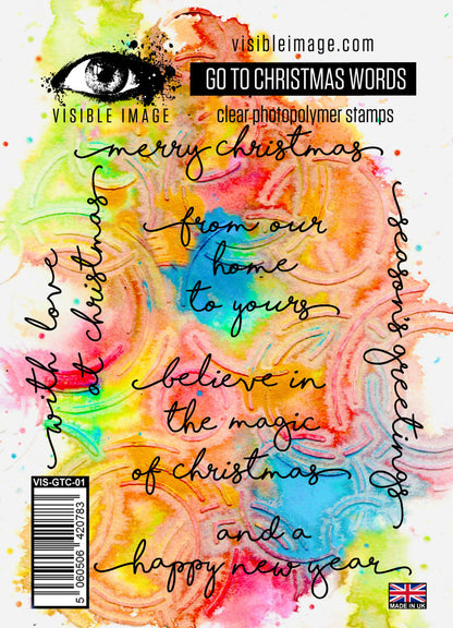 Visible Image Go To Christmas Words - A6 Stamp Set