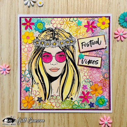 Visible Image Hippie Chick - A6 Stamp Set