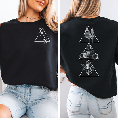 Geometric Saskatchewan Unisex Crewneck | Prairie Apparel | Sask Clothing