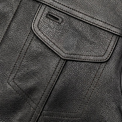 Open Road Men's Leather Club Vest | Premium Cowhide Motorcycle Vest