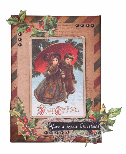 Bloc de papier pour collage SL - Essentiels de Noël vintage - 24 feuilles