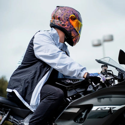 Casque Moto Voss 580 Conquest Brillant Néon Mandala