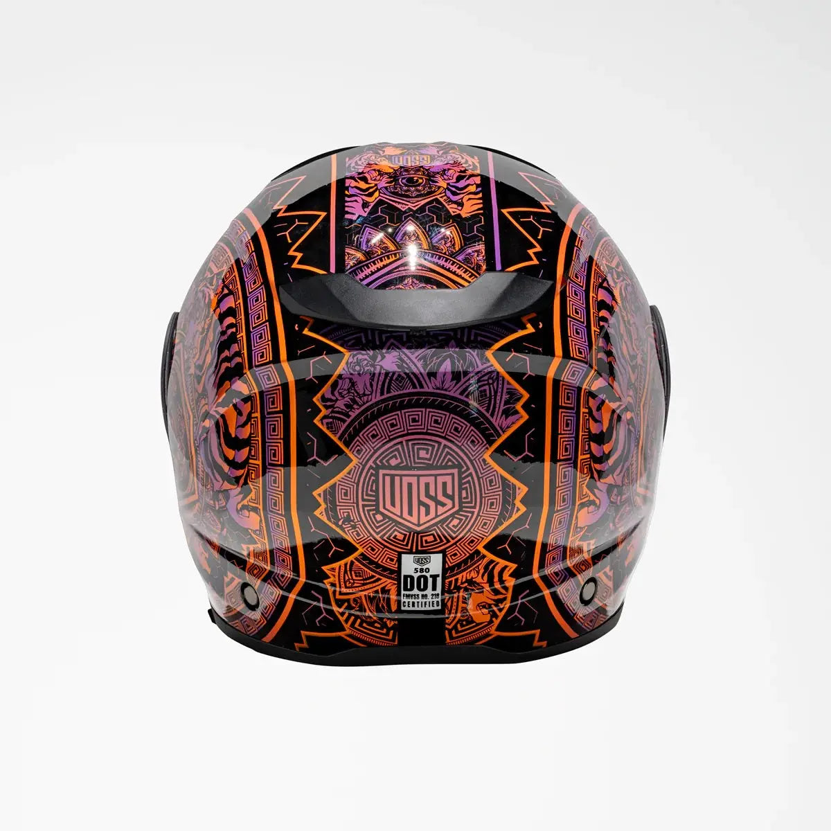 Casque Moto Voss 580 Conquest Brillant Néon Mandala