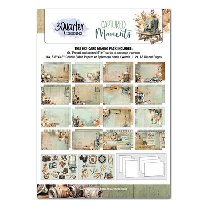 3Quarter Designs Captured Moments 6x4 Card Pack