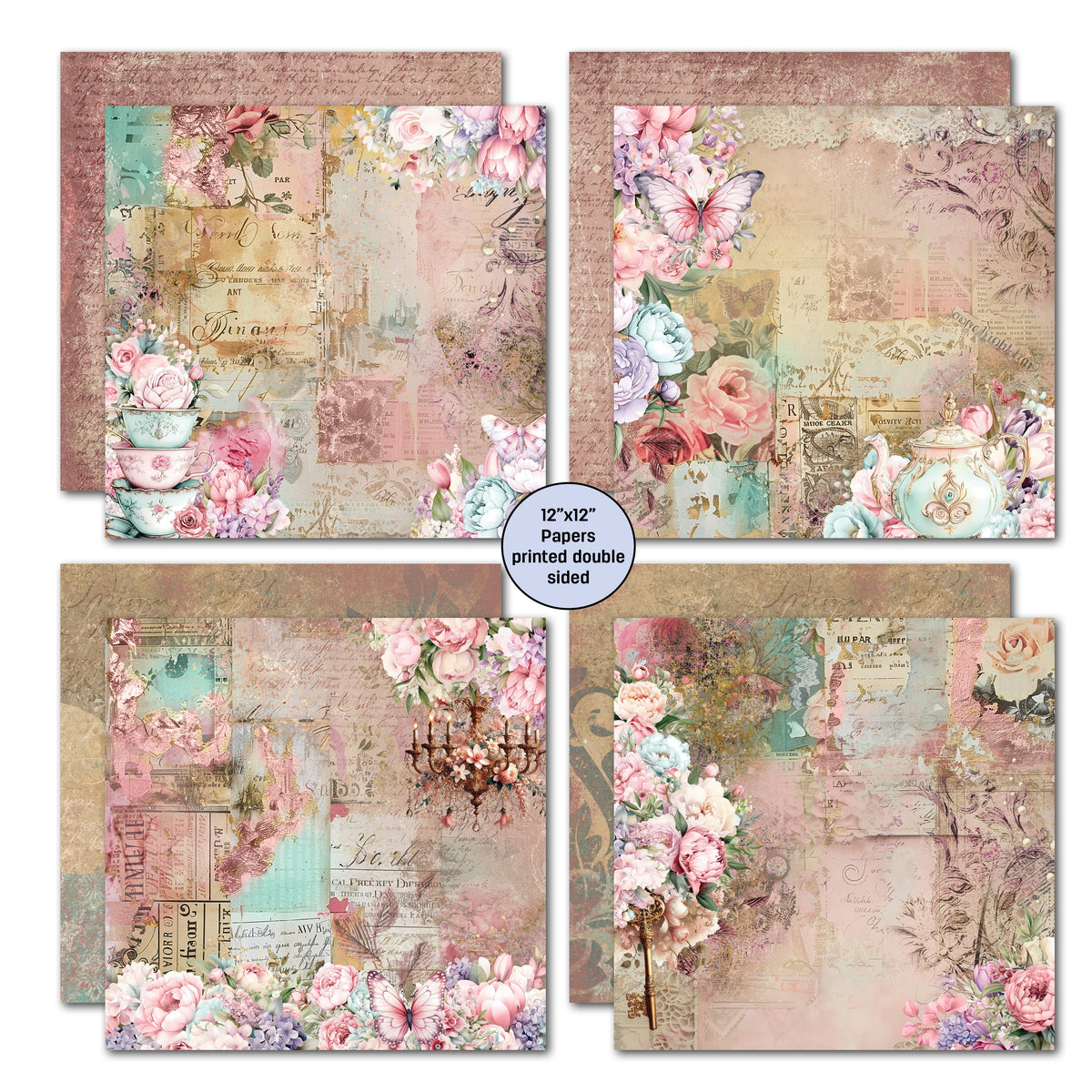 3Quarter Designs Positivi-Tea 12x12 Design Paper & Diecuts Set