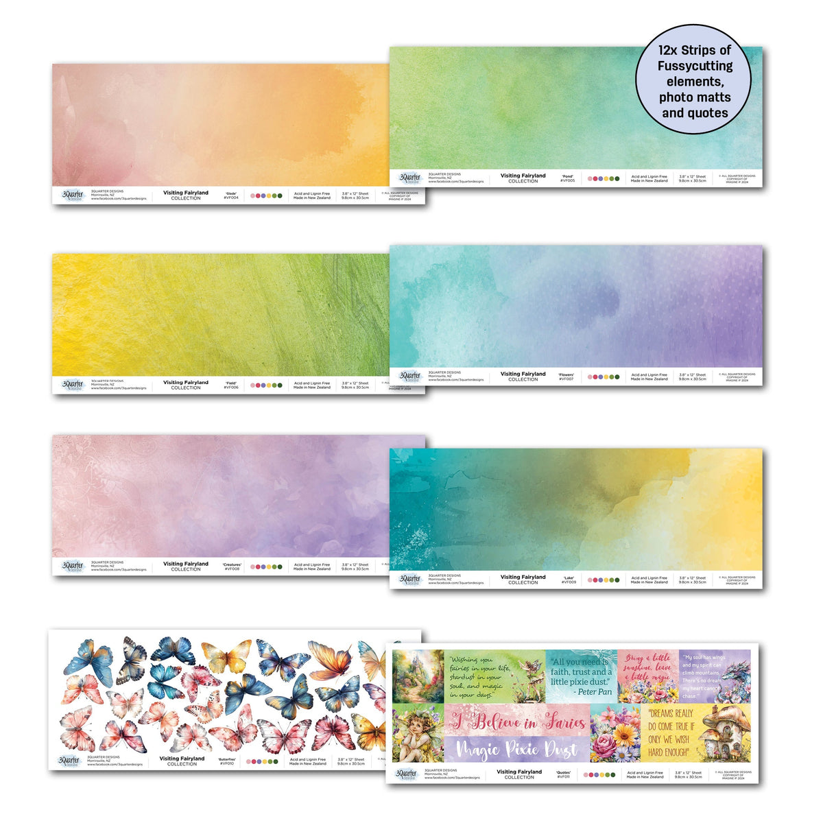 3Quarter Designs Visiting Fairyland 12x12 Design Paper & Diecuts Set