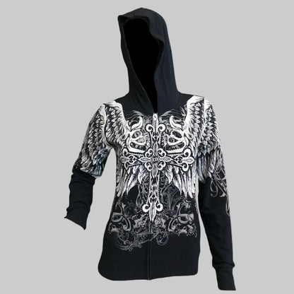 Women's Angel Wings Cross Hoodie