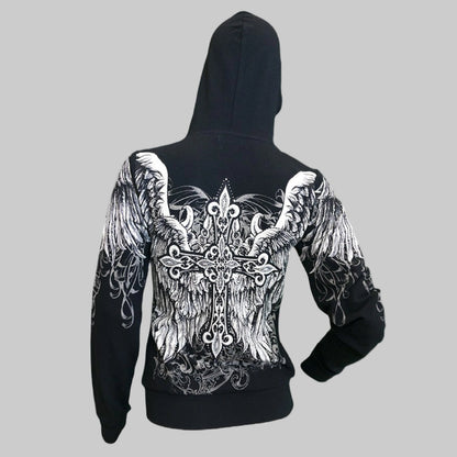 Women's Angel Wings Cross Hoodie