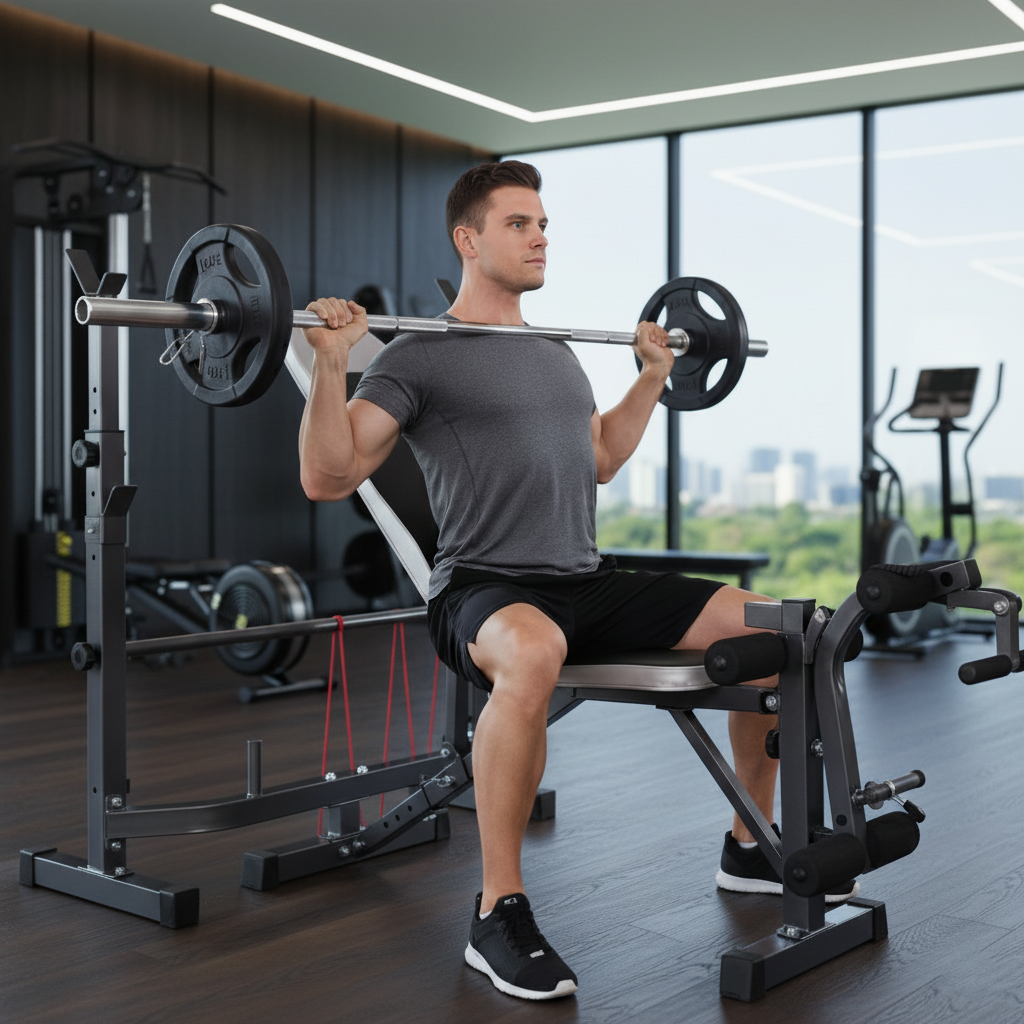 Banc de Musculation avec Poulie Latissimus et Pupitre à Biceps (LHG SR-01)