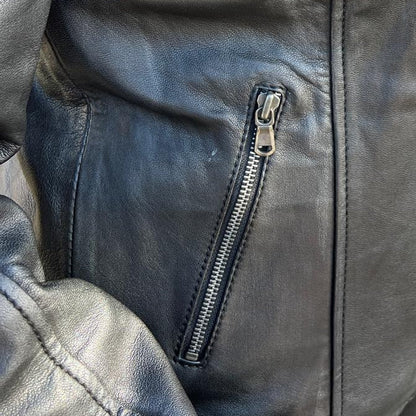 BOL Women's Lamb Leather Biker Style Jacket with Asymmetrical Zip