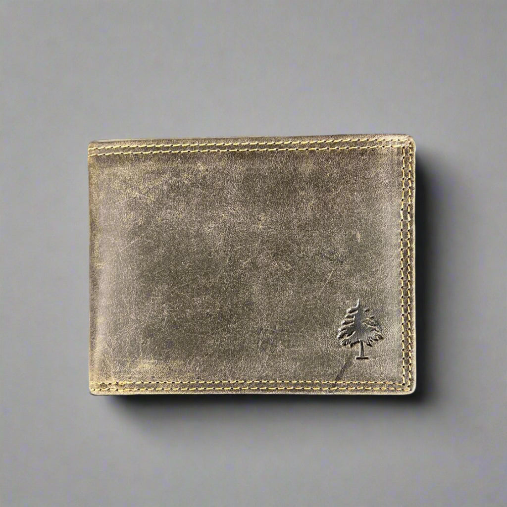 Portefeuille bifold en cuir pour homme Greenwood. Portefeuille premium avec protection RFID et compartiment dépliant