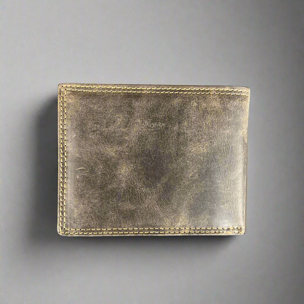 Portefeuille bifold en cuir pour homme Greenwood. Portefeuille premium avec protection RFID et compartiment dépliant