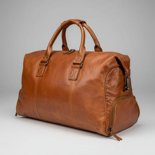 MET Premium Leather Duffle Bag Travel Weekend Carry-on