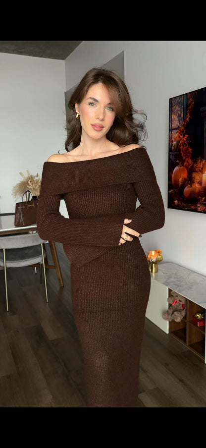 Robe longue élégance cacao