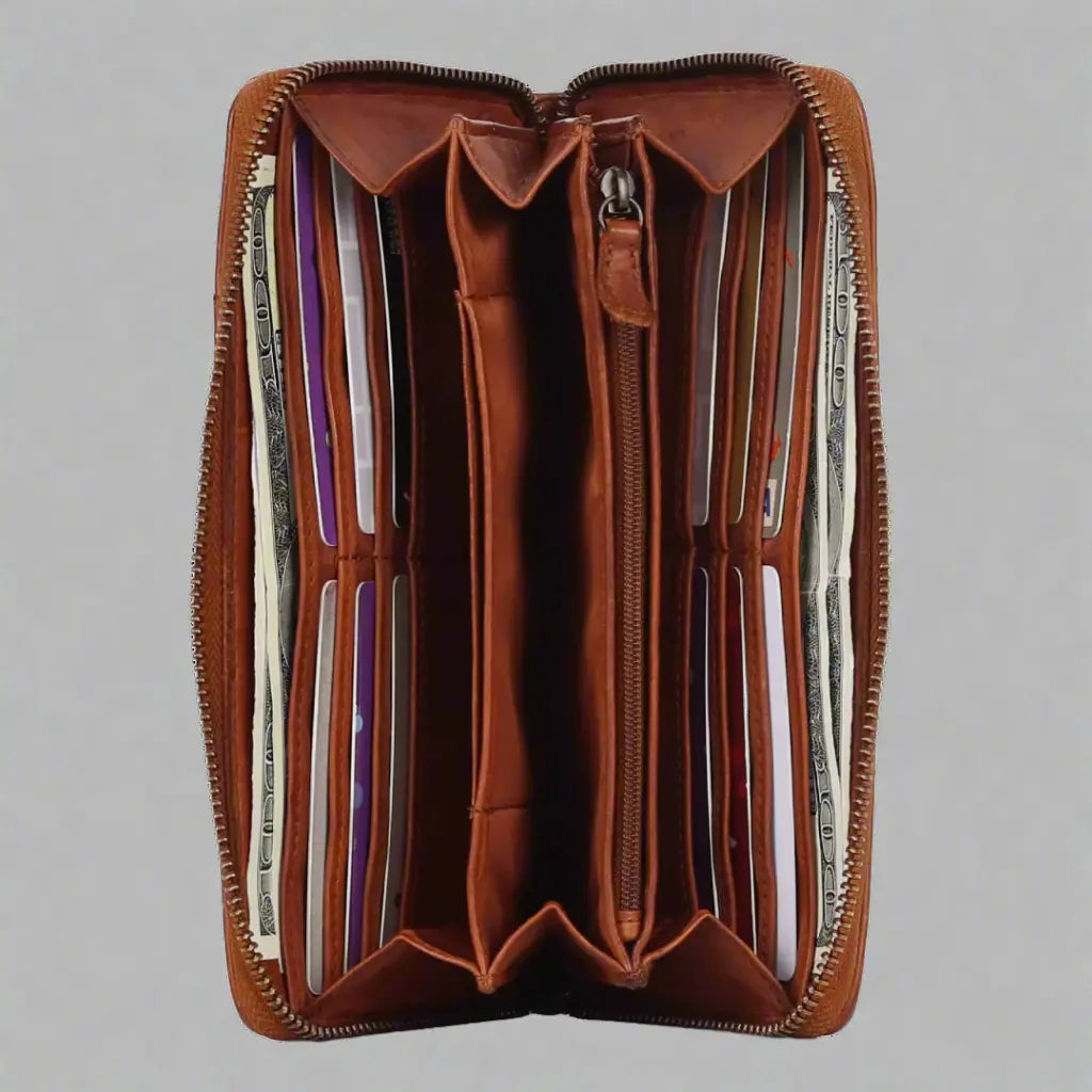 Portefeuille zippé pour femme