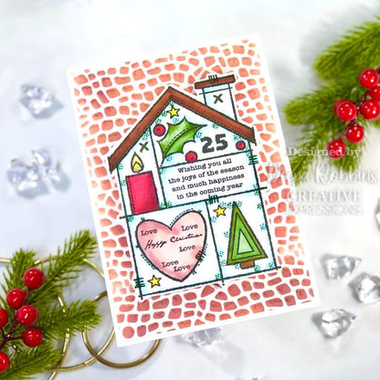 Tampon Woodware Clear Singles Maison de Noël 10 cm x 15 cm