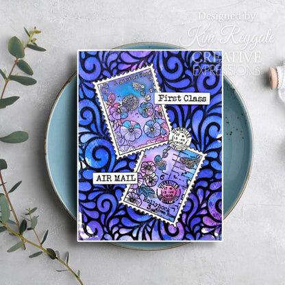 Woodware Clear Singles Hollyhocks 4 in x 6 in Stamp Set