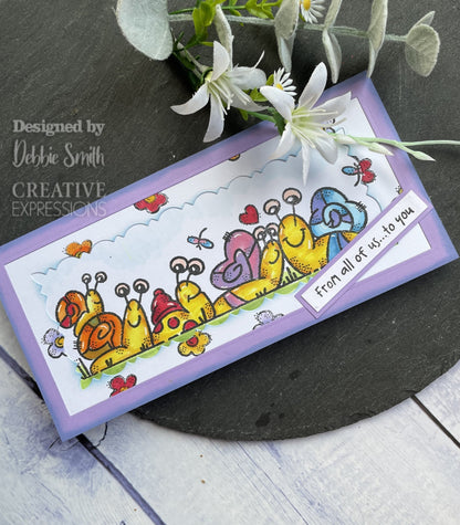 Tampon Woodware Clear Singles La famille d'escargots 20,3 cm x 6,6 cm