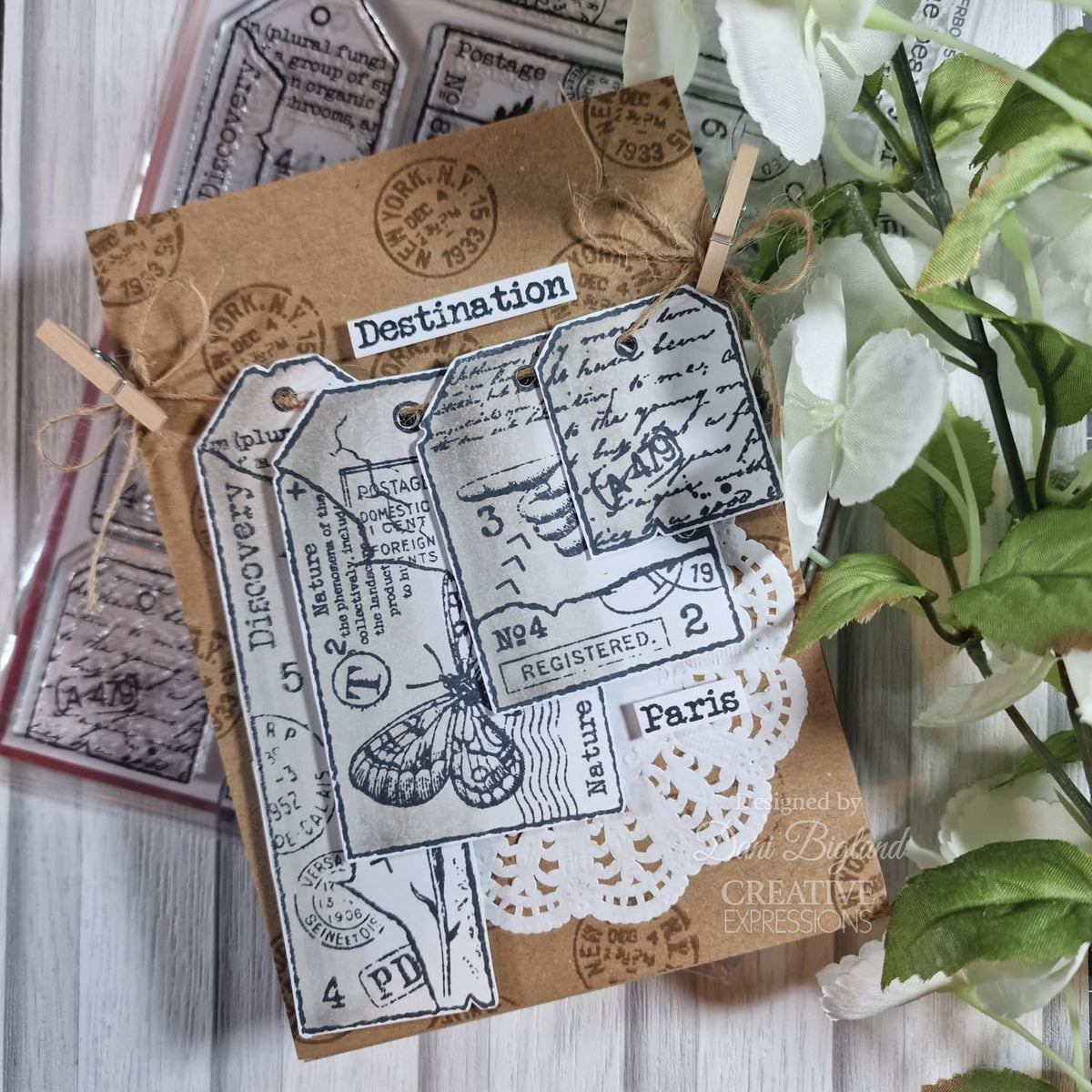 Woodware Clear Singles Tag Collection 6 in x 8 in Stamp