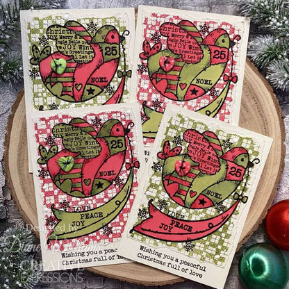 Woodware Clear Singles Faded Gingham 4 in x 6 in Stamp Set