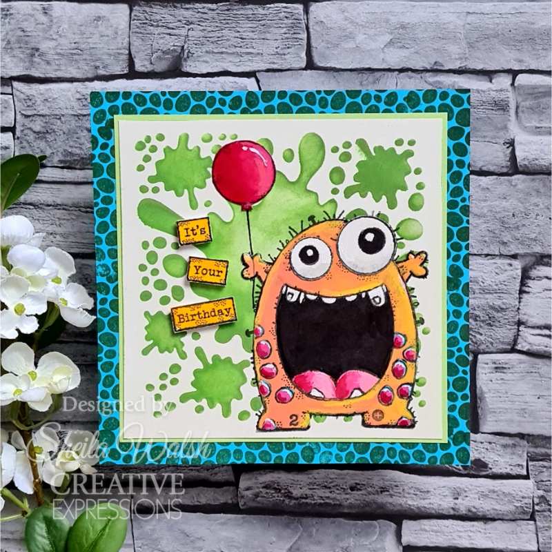Lot de tampons transparents Woodware Monster Skin 7,6 x 10,2 cm
