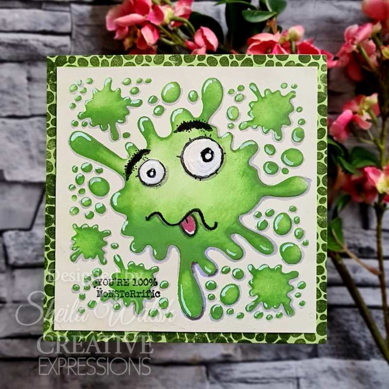Lot de tampons transparents Woodware Monster Skin 7,6 x 10,2 cm