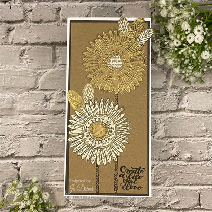Tampon en caoutchouc Woodware Clear Singles Petal Doodles Live Life 10,16 cm x 15,24 cm