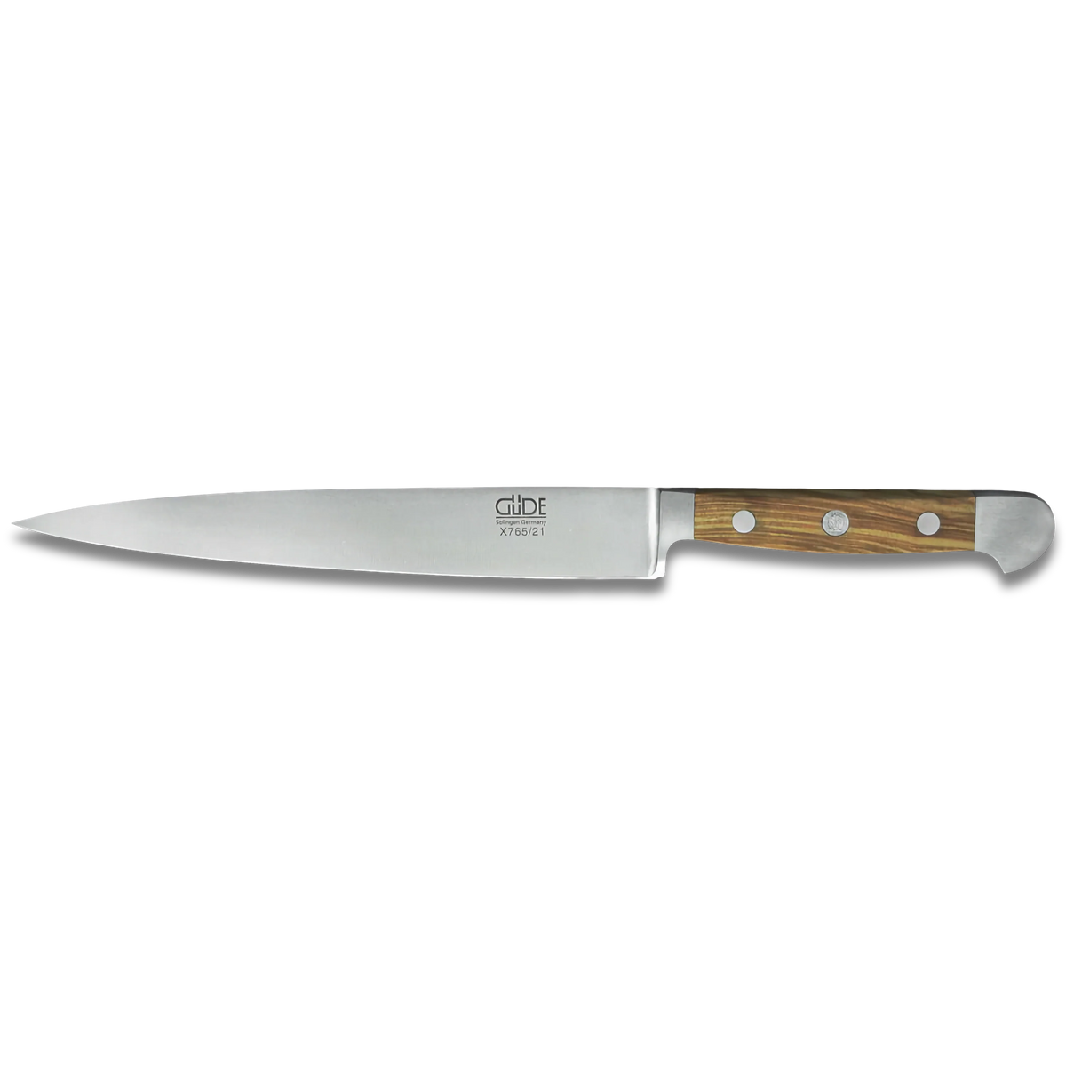 ALPHA OLIVE | Couteau à jambon / à découper 20 cm | Acier forgé / Manche en bois d'olivier