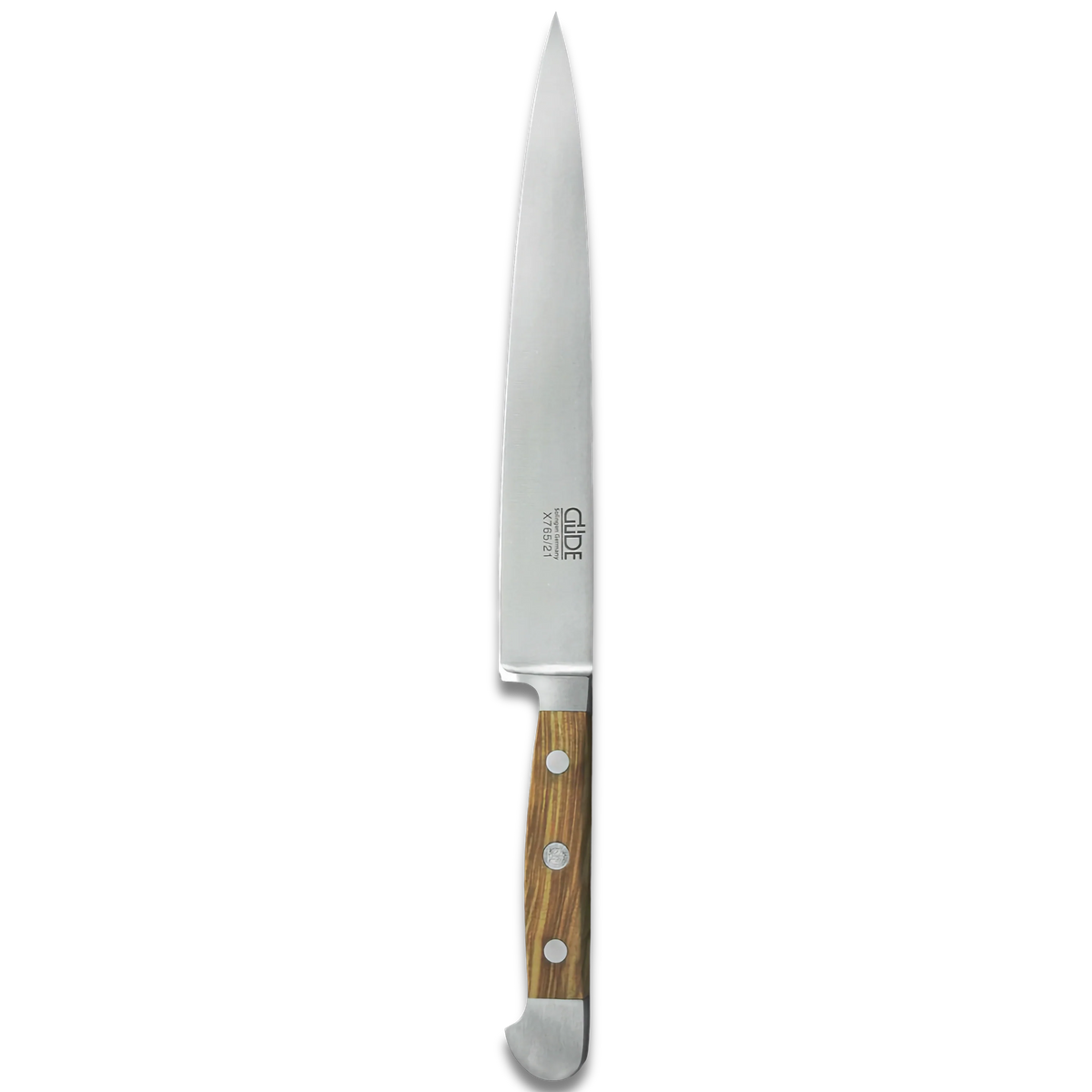 ALPHA OLIVE | Couteau à jambon / à découper 20 cm | Acier forgé / Manche en bois d'olivier