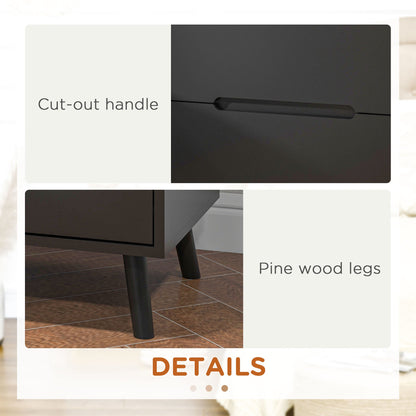 Table de chevet/d'appoint moderne Willow avec 2 tiroirs - Noir