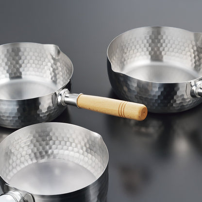 Casserole Yoshikawa Yukihira 20 cm | 2,1 L en acier inoxydable avec manche en bois