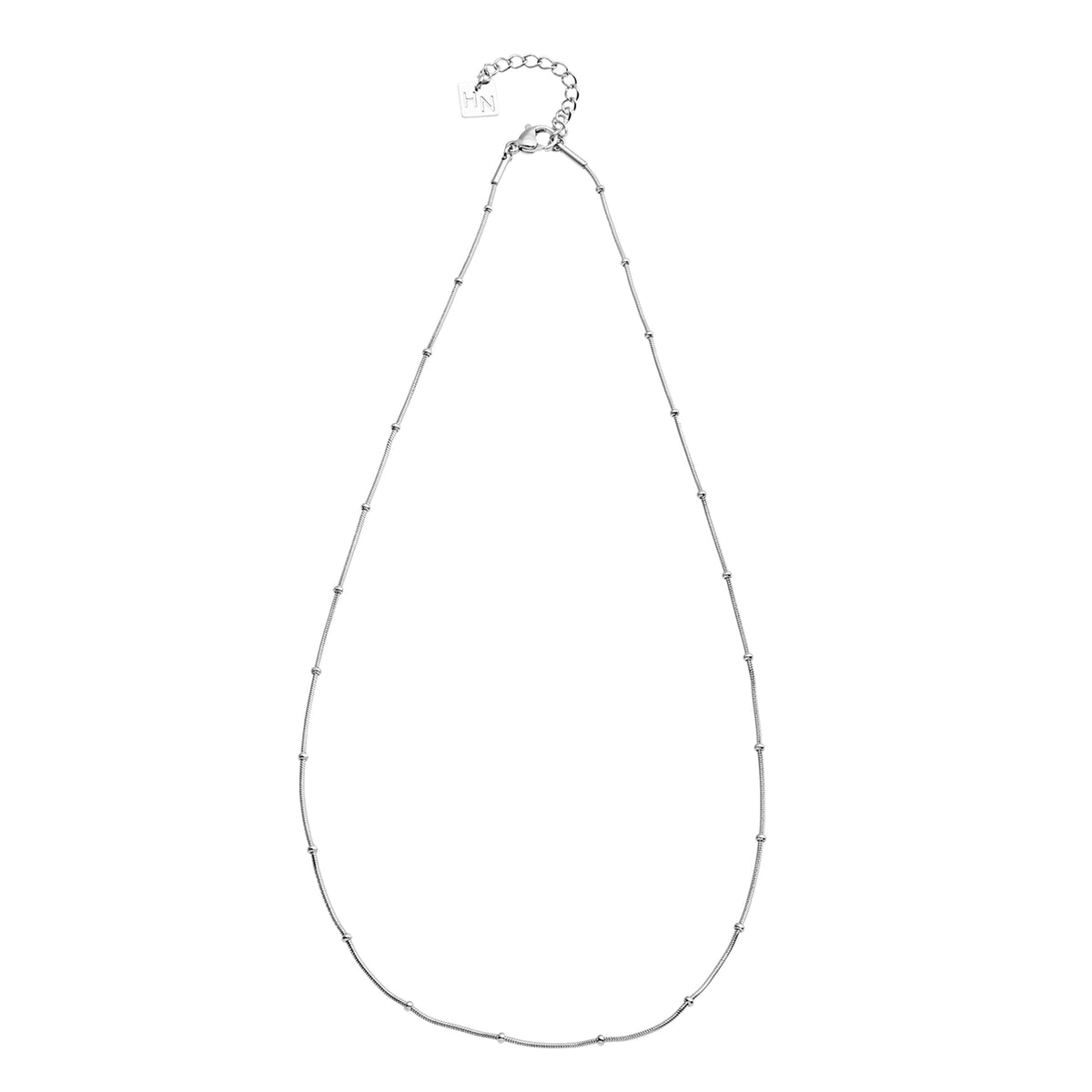 ZAHARA Mini Textured Beaded Dainty Silver Chain