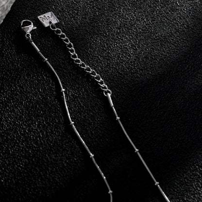 ZAHARA Mini Textured Beaded Dainty Silver Chain