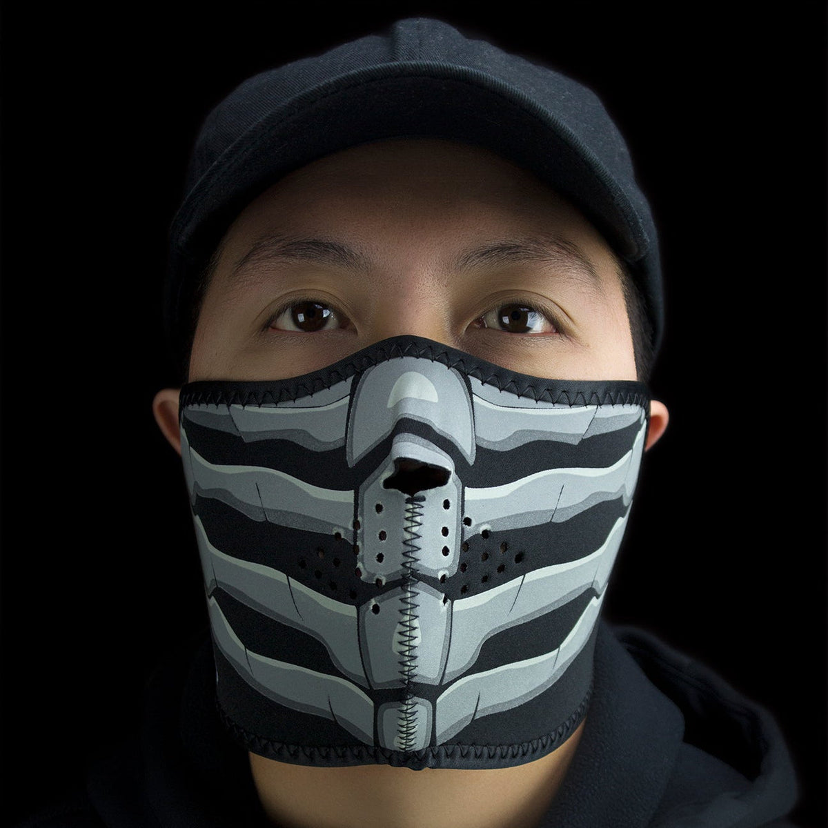 ZANheadgear Demi-masque en néoprène Os Squelette Phosphorescent