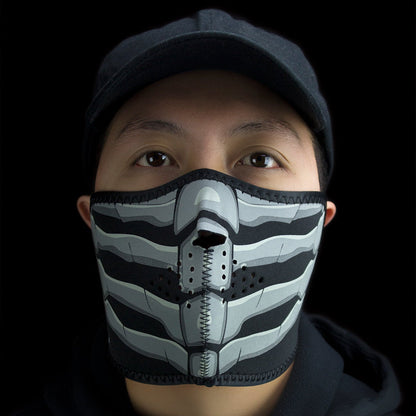ZANheadgear Demi-masque en néoprène Os Squelette Phosphorescent