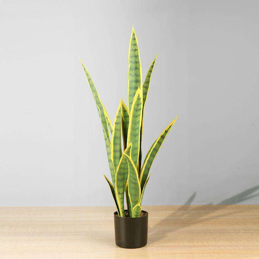 Zora Serpent Artificiel Sansevieria Plante en Pot Jaune et Verte 30''