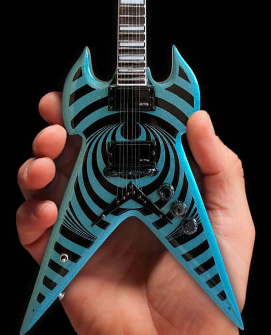 Zakk Wylde WARHAMMER Pelham Blue Vertigo Mini Guitare Réplique de Collection