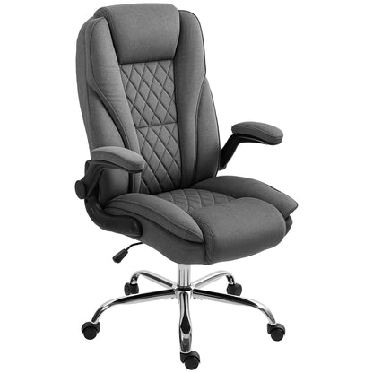 Hayden Executive Office Chair with Flip-up Armrest-Dark Grey