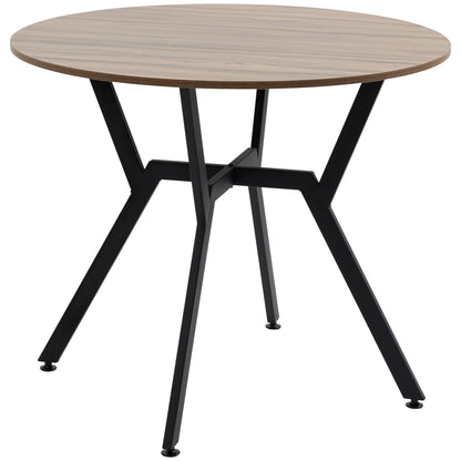 Table de salle à manger ronde Ainsley de 35" avec cadre en acier-Brun