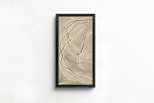 Estampe d'art abstraite Abraham Walkowitz Dance : Art linéaire moderniste beige