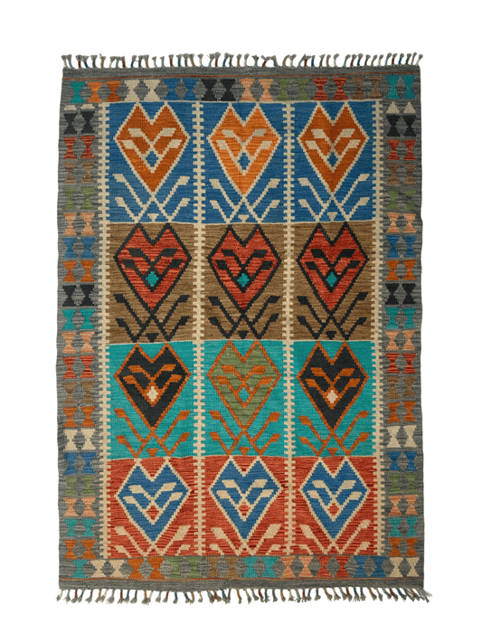 Afghan Maimana Kilim Rug | 4' 1" x 5' 9"